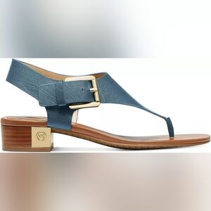 Michael Kors London Thong Block Heel Sandal (Women's) - Blue - 6.5 US Women